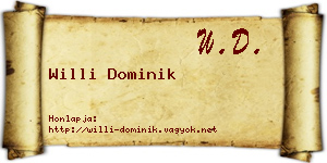 Willi Dominik névjegykártya